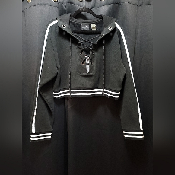 Puma Tops - Puma By Rihanna Fenty Rising Sun Lace-Up Hoodie Sweatshirt